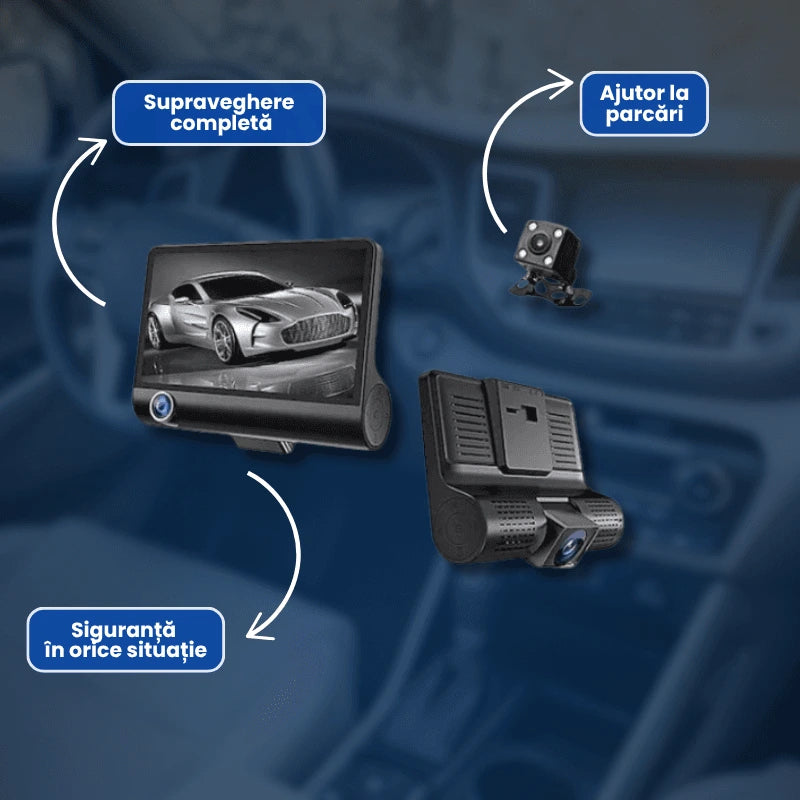 Cameră de Bord cu Filmare Interior-Exterior, Rezoluție Full HD + Cadou surpriză 🎁