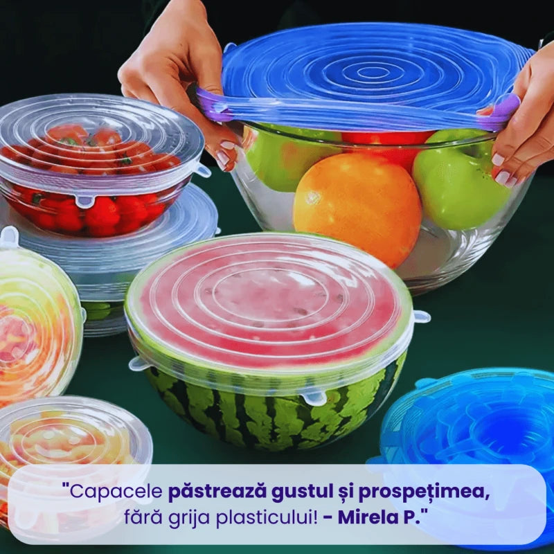 Capece din silicon  pentru păstrarea alimentelor